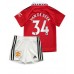 Billige Manchester United Donny van de Beek #34 Hjemmetrøye Barn 2022-23 Kortermet (+ korte bukser)